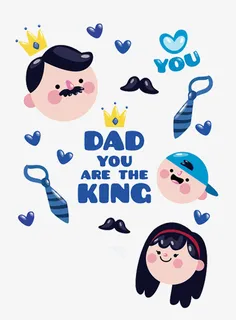 卡通父亲节素材免抠