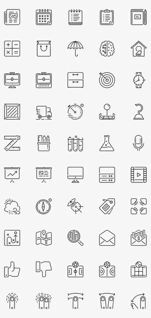 简约线性图标免抠图标元素