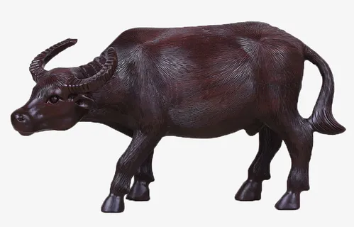 紫檀木雕刻神牛免抠