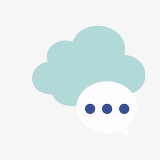 矢量卡通扁平化科技装饰云同步p免抠