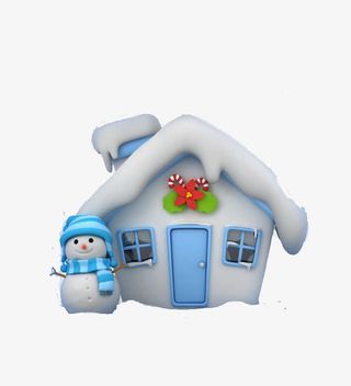3D圣诞小雪人免抠
