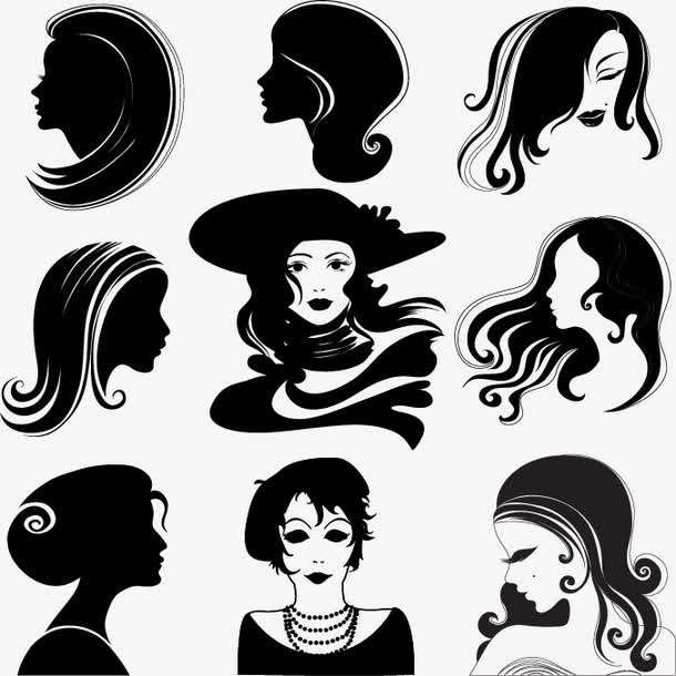 女性头像矢量素材免抠