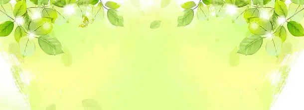 绿色树叶淘宝背景