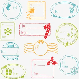 复古手绘节日边框装饰矢量图免抠