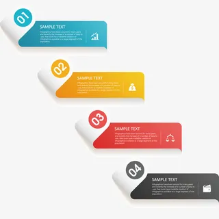 PPT序列分类图表免抠标签元素