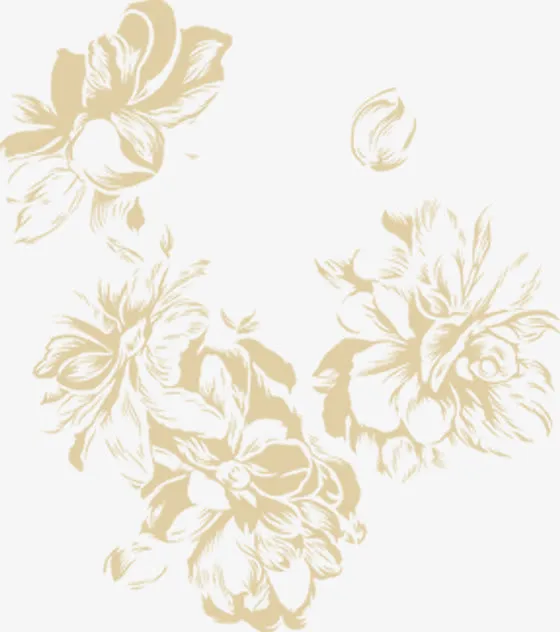 棕色高清欧式婚礼花纹免抠