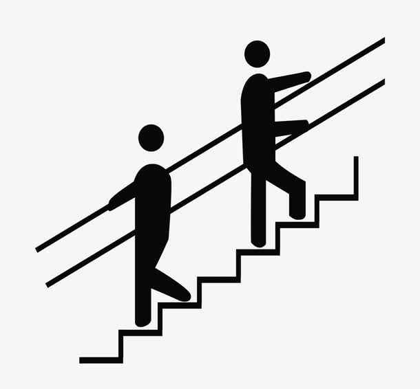 卡通人物爬楼免抠