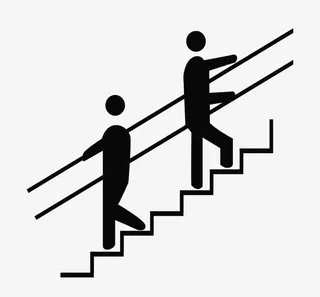 卡通人物爬楼免抠