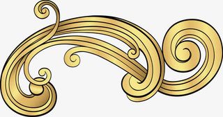金色祥云花纹免抠
