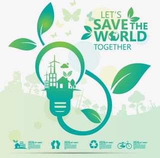 自然叶子环保标志免抠