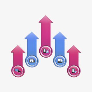 手绘彩色箭头免抠