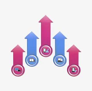 手绘彩色箭头免抠