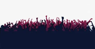 欢呼呐喊的人群免抠