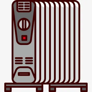 手绘卡通电暖器免抠