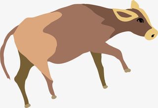 深色浅色搭配的牛手绘设计图素材图片免费免抠