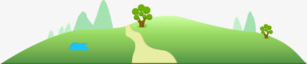 绿色草地扁平化免抠