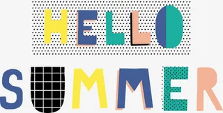 卡通字体夏天免抠