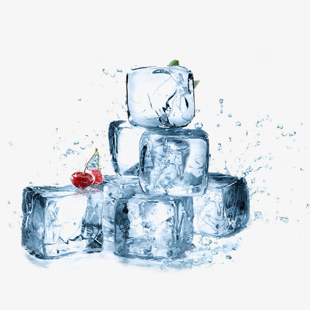 水溅水果冰块免抠装饰效果特效元素
