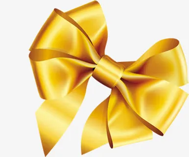 金色蝴蝶结缎带七夕情人节免抠