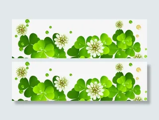 春天手绘小花绿叶免抠