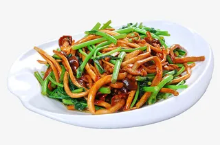 茶树菇炒茼蒿免抠