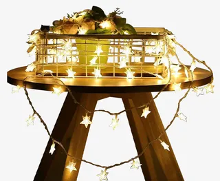 圣诞节日彩灯，星星灯免抠