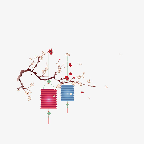 创意合成新年中秋节元素灯笼效果免抠