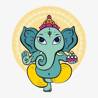 矢量象神插图免抠