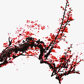 梅花水墨画PNG2免抠