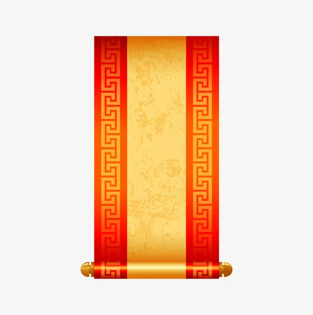 古代宫廷卷轴素材免抠