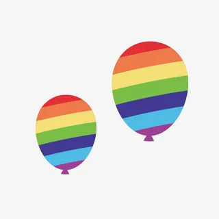 彩虹气球免抠