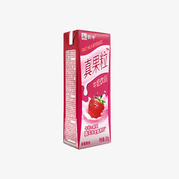 蒙牛草莓果粒牛奶免抠