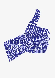 竖起大拇指 英文字体创意 拼贴免抠