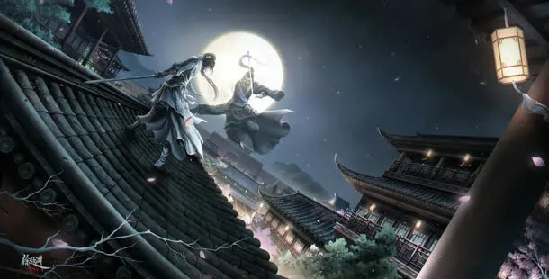 游戏场景中国风海报免抠