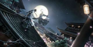 游戏场景中国风海报免抠