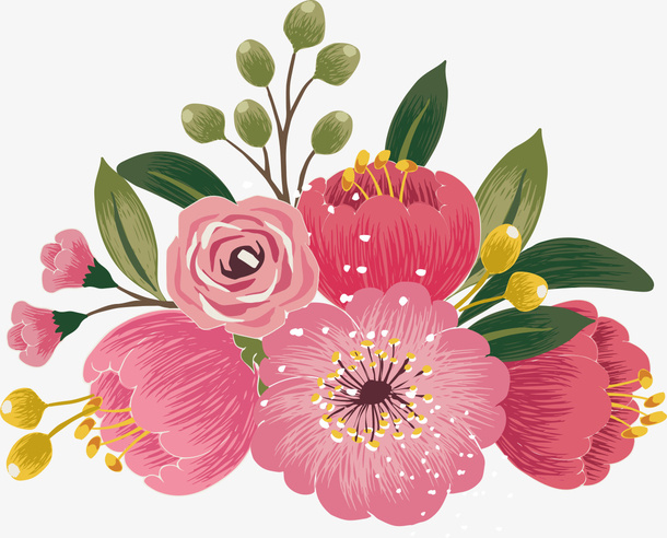 粉色的鲜花免抠