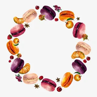 手绘马卡龙免抠