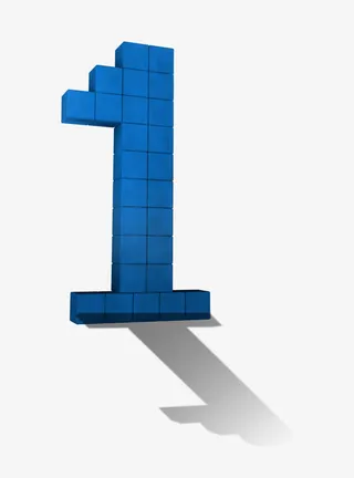 蓝色立体数字免抠