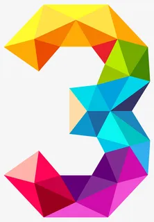 彩色几何拼贴数字3免抠 彩色几何拼贴数字3免抠