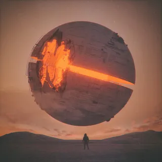 火红色的球体人物免抠