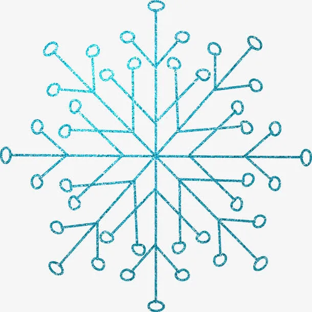蓝色科技雪花素材免抠