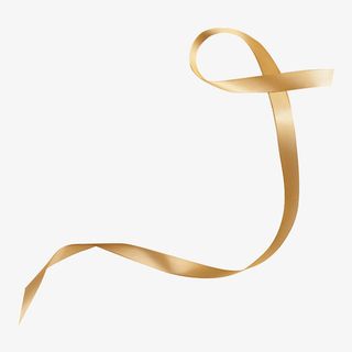 节日金色丝绸丝带免抠