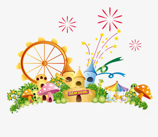 卡通游乐园素材免抠