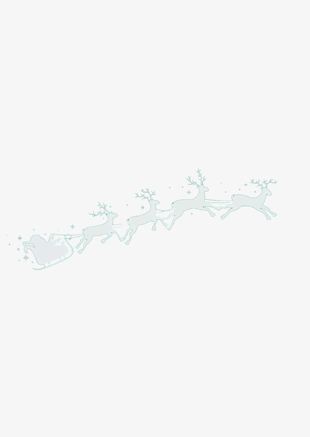 圣诞小鹿拉雪橇免抠