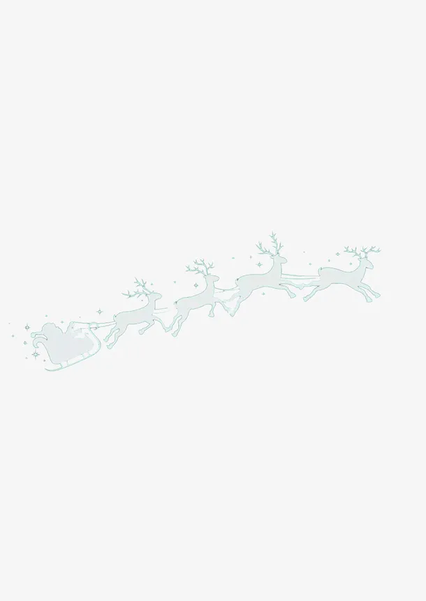 圣诞小鹿拉雪橇免抠