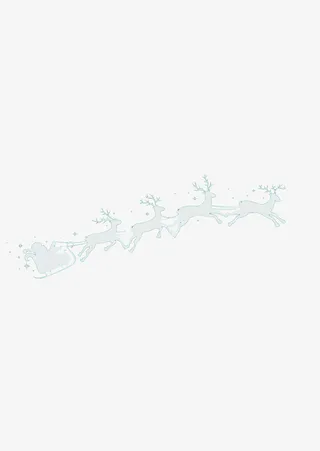 圣诞小鹿拉雪橇免抠