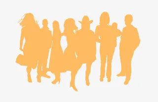 人物剪影装饰设计素材免抠