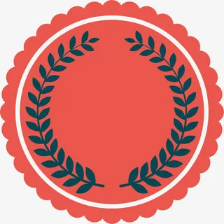 红色波浪纹边框免抠