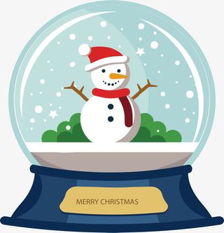 可爱雪人水晶球免抠