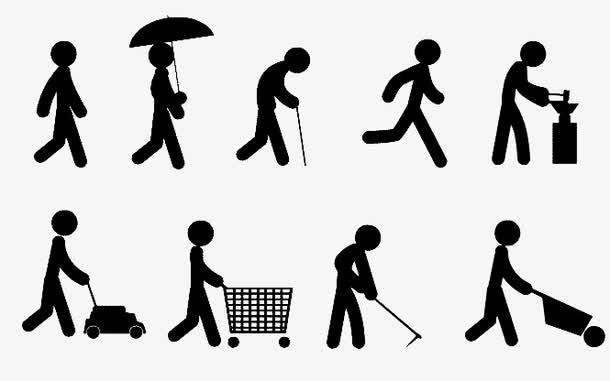 火柴人剪影免抠